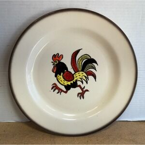 Vintage METLOX Poppytrail HAND PAINTED Red Rooster‎ 11.75" Serving Dish